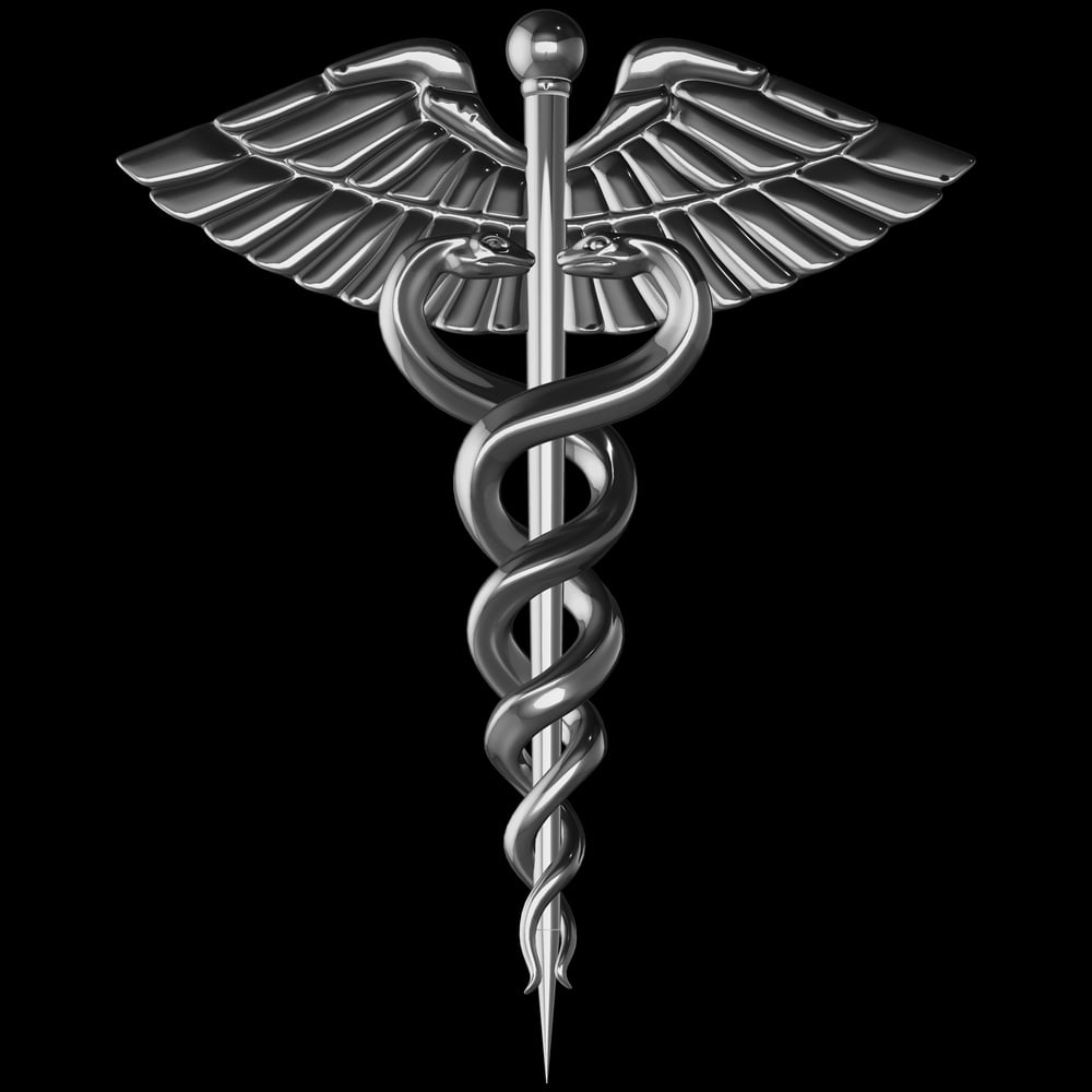 Caduceus - medical symbol, 3d render
